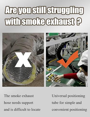 Industrial Fume Extractor Hose & 360° Flexible Fume Extraction Arm - Duct Hose for Soldering, Welding & Workshop Dust Collection in Kuwait