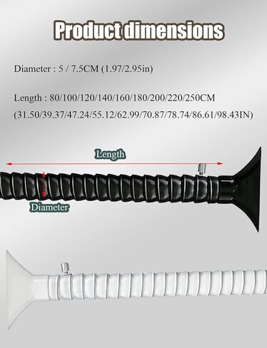 Industrial Fume Extractor Hose & 360° Flexible Fume Extraction Arm - Duct Hose for Soldering, Welding & Workshop Dust Collection in Kuwait
