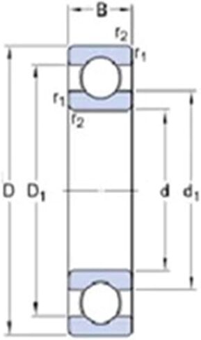 6911 2RS ABEC-1 55x80x13MM Thin Section Bearings 61911RS 6911RS in Kuwait