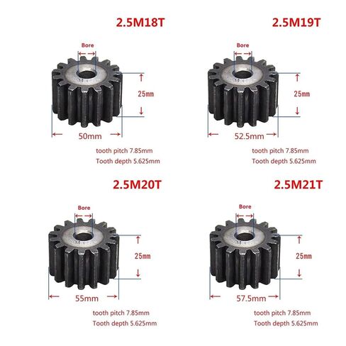 ترس ترس محرك فولاذي شديد التحمل 2.5Mod 10T-25T 45# وحدة معدنية ترس فولاذي .5 عجلة محرك 10 سن -25 سن (21 سنًا) in Kuwait