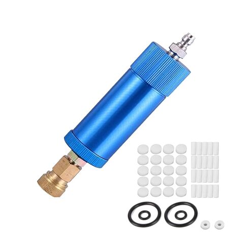 Air Filter Oil-Water Separator Portable Single Cylinder PCP Pump Hand Pump Air Compressor Quick Connector(Blue) in Kuwait