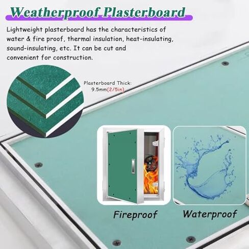 Fire Rated Access Door for Attic, Basement & Wall Inspection - Paintable Aluminum Hatch Cover for Electric, Heating, Plumbing Access (22" x 30") in Kuwait