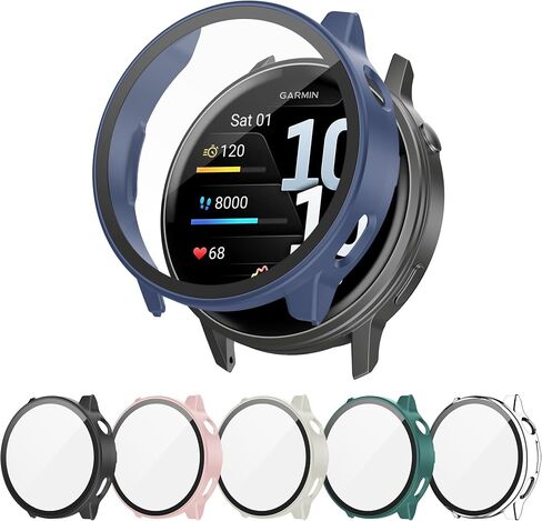حافظة مكونة من 6 قطع لجهاز Garmin Venu 4 مقاس 41 مم مع واقي شاشة من الزجاج المقوى، وغطاء واقٍ صلب مقاوم للصدمات من البولي كربونات متوافق مع Garmin Venu 4 مقاس 41 مم in Kuwait