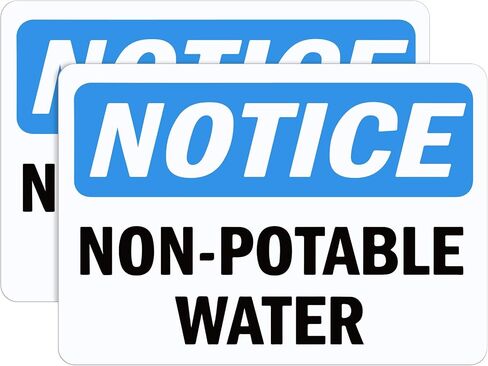 MotiMind 2 Pcs Non Potable Water Stickers 7" x 10" Vinyl Label Decal Industrial Safety Sign Label for Work Site Construction Site Warehouse in Kuwait