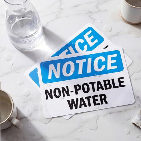 MotiMind 2 Pcs Non Potable Water Stickers 7" x 10" Vinyl Label Decal Industrial Safety Sign Label for Work Site Construction Site Warehouse in Kuwait