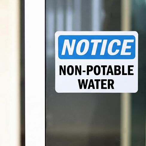 MotiMind 2 Pcs Non Potable Water Stickers 7" x 10" Vinyl Label Decal Industrial Safety Sign Label for Work Site Construction Site Warehouse in Kuwait