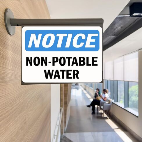 MotiMind 2 Pcs Non Potable Water Stickers 7" x 10" Vinyl Label Decal Industrial Safety Sign Label for Work Site Construction Site Warehouse in Kuwait