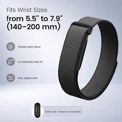 سوار رياضي من النايلون متوافق مع Google Fitbit Air، حزام بديل ناعم قابل للتنفس مزود بخطاف وحلقة، سوار معصم خفيف الوزن قابل للتعديل للنساء والرجال in Kuwait