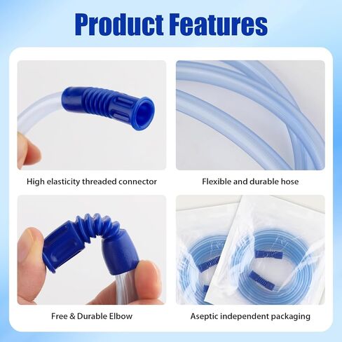 2 Pack 10 Feet Extra Long Extended Suction Connection Tube, Flexible Suction Hose Compatible with Various Devices,Universal 8 mm interface for Use in Kuwait
