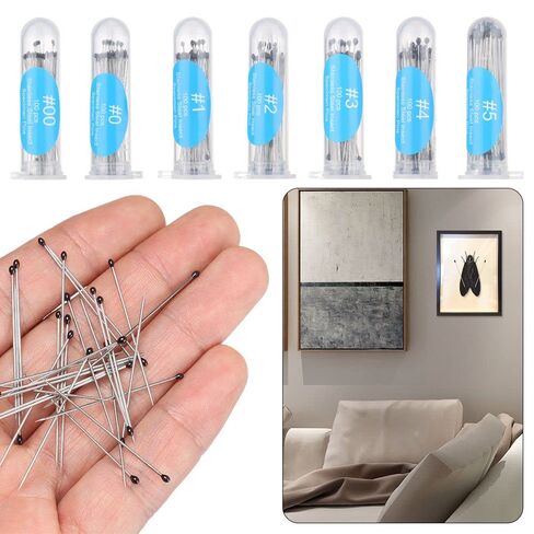 100Pcs Stainless Steel Specimen Needles, 40mm Dissection Pins Set 0.27-0.45mm with Plastic Box for Lab Entomology Collection(40 * 0.27mm) in Kuwait