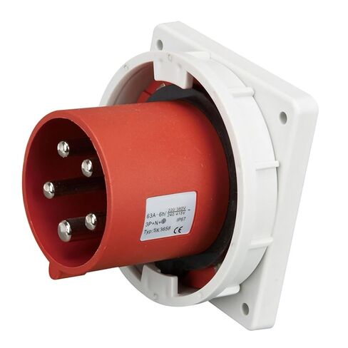 Waterproof Socket Box 5-pin 125A Connector IP67 European Standard Industrial Power Supply Concealed(32A5P) in Kuwait