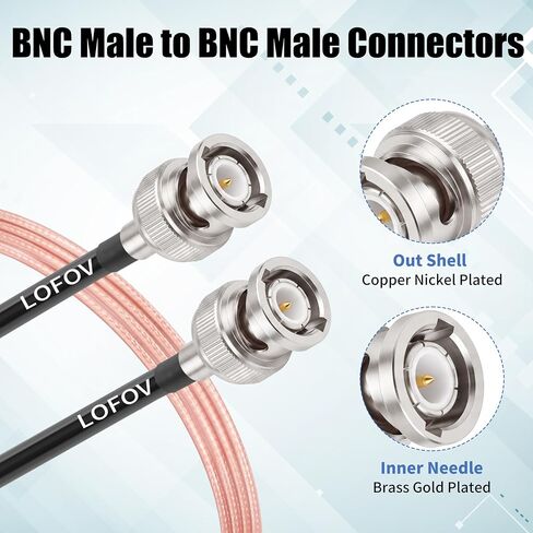 كابل BNC ذكر إلى ذكر بطول 6 أقدام، كابل BNC 50 أوم لراديو هام، محلل الشبكة، المودم، راسم الذبذبات، مولد الإشارة، المخفف إلخ. in Kuwait