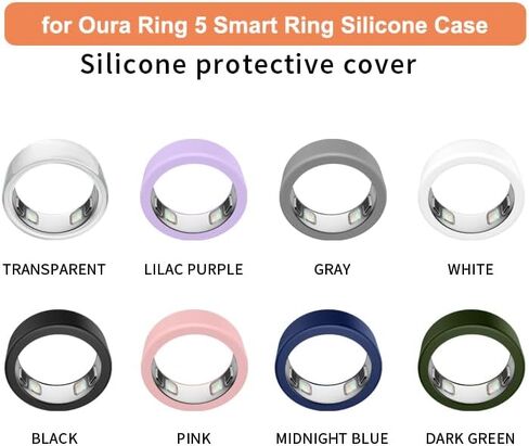 غطاء واقٍ للحلقة الذكية Oura Ring 5، حافظة مستطيلة من السيليكون الناعم مضادة للانزلاق لممارسة التمارين الرياضية في صالة الألعاب الرياضية، مقاومة للبقع والغبار، شفاف S7-8 in Kuwait