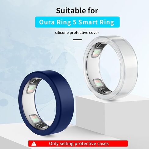 غطاء واقٍ للحلقة الذكية Oura Ring 5، حافظة مستطيلة من السيليكون الناعم مضادة للانزلاق لممارسة التمارين الرياضية في صالة الألعاب الرياضية، مقاومة للبقع والغبار، شفاف S7-8 in Kuwait
