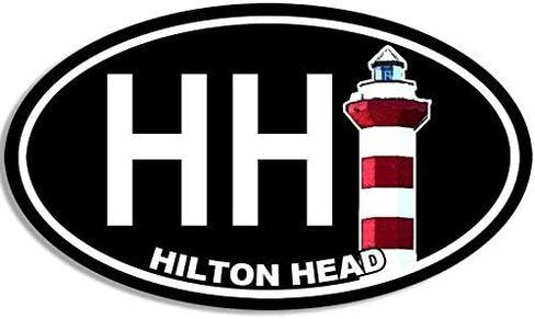 ملصق JR Studio 3x5 بوصة بيضاوي HHI هيلتون هيد آيلاند - منارة Carolina hh Resort sc ملصق فينيل لاصق للسيارة مقاوم للماء ملصق ممتص للصدمات in Kuwait