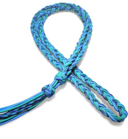 حبل للرقبة بدون لجام Liberty Horse Tack مضفر يدويًا باللون الأزرق الفاتح/الأخضر من KatzHorseWear هدية حصان | استمتع بالركوب مجانًا، واستمتع بالركوب المتصل بحصانك in Kuwait