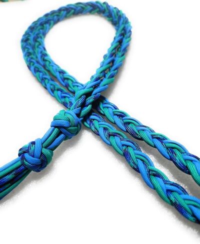 حبل للرقبة بدون لجام Liberty Horse Tack مضفر يدويًا باللون الأزرق الفاتح/الأخضر من KatzHorseWear هدية حصان | استمتع بالركوب مجانًا، واستمتع بالركوب المتصل بحصانك in Kuwait