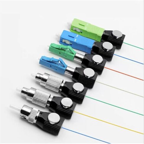 Bare Fiber Optic Adapter 1 piece 125-127um SC FC LC ST UPC APC Round FTTH Connector OTDR Test Fixture(Beige-1) in Kuwait