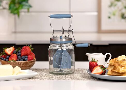 Henning Lee Manual Glass Butter Churner with Jar, 32 ounce in Kuwait