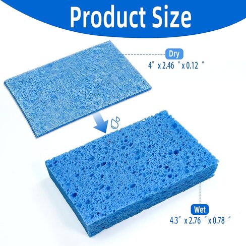 8 Pack Cellulose Sponges, Non-Scratch Sponges for Dishes, Scrub Kitchen Sponge for Cleaning, Colorful Compressed Sponge for Bathroom & Household, DIY Cut-Out Crafts in Kuwait