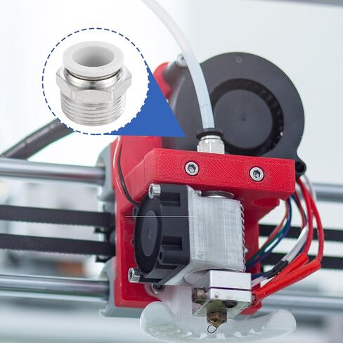 MECCANIXITY 6 Pcs Pneumatic Fitting, PC16-06 16mm Tube OD x 3/4 Inch NPT Push to Connect Pneumatic Tube Fittings, Straight Through Fitting for 3D Printer, White in Kuwait