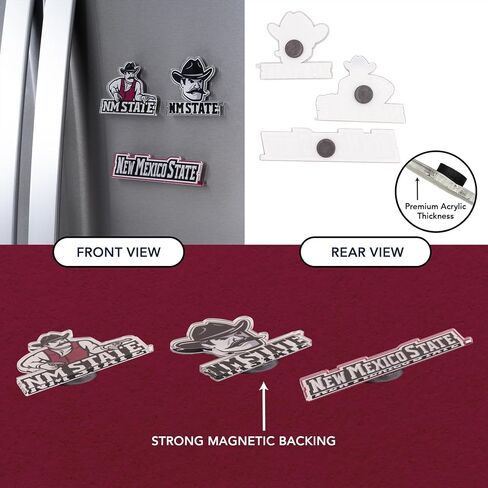 Desert Cactus New Mexico State University Acrylic Magnet 3 Pack NMSU Aggies Decorative Design Officially Licensed (Magnet Set A) in Kuwait
