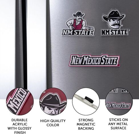 Desert Cactus New Mexico State University Acrylic Magnet 3 Pack NMSU Aggies Decorative Design Officially Licensed (Magnet Set A) in Kuwait