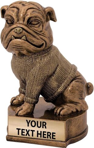 Crown Awards 4.5" Bulldog Sculpture, Custom Resin Mascot Trophies with Customized Engraving in Kuwait