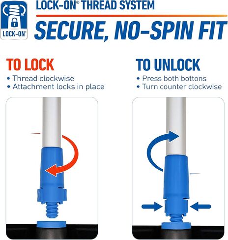 Unger Professional Lock-On 22 بوصة. ممسحة أرضية مطاطية منحنية AquaDozer مع عمود تلسكوبي Ez Extend Pro، ممسحة مطاطية خفيفة الوزن متينة للبلاط والخرسانة الناعمة والطوابق السفلية in Kuwait