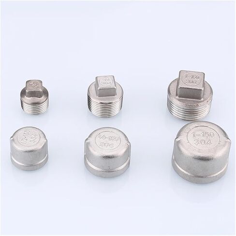 1pc 304 Stainless Steel Square Head 1/8" 1/4" 3/8" 1/2 3/4 1"- 2" Female/Male Thread Hexagon/Cap Tube Pipe Fittings(Round tube female,1-1/2") in Kuwait