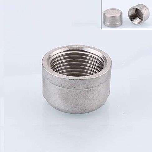 1pc 304 Stainless Steel Square Head 1/8" 1/4" 3/8" 1/2 3/4 1"- 2" Female/Male Thread Hexagon/Cap Tube Pipe Fittings(Round tube female,1-1/2") in Kuwait