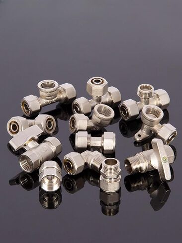 Straight Elbow Tee Cross 2 3 4 Wasy 12x16mm PEX 1/2" 3/4" BSPP Male Female Nickel Plated Brass Pipe Fitting Solar hoti(1216x1l2 F straight) in Kuwait
