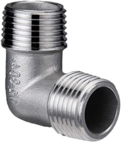 1/4 "3/8" 1/2 "3/4" 1 "الكوع 90 درجة بزاوية 304 الفولاذ المقاوم للصدأ الذكور تركيب الأنابيب الملولبة (3/4") in Kuwait