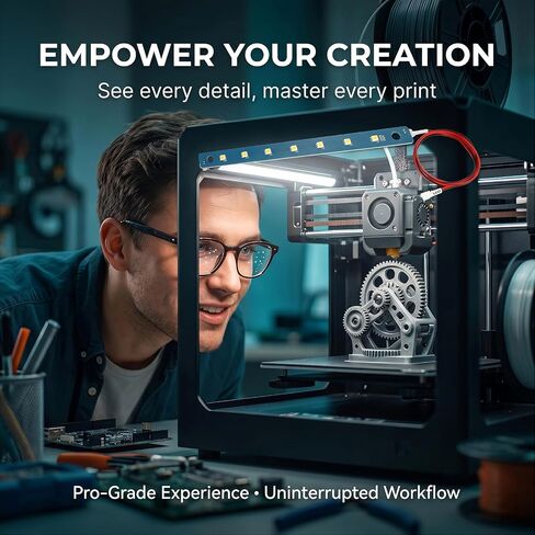 متوافق مع مجموعة إضاءة Flashforge AD5X LED، قطعتين من اللوحة البديلة | ملحق طابعة ثلاثية الأبعاد لجهاز Adventurer 5M و5M Pro، مما يساعد على عرض الطبقات وتفاصيل الإعداد والصيانة الروتينية داخل الوحدة. in Kuwait