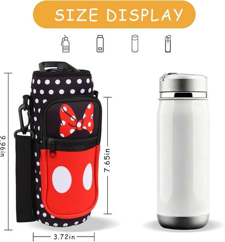 Cute Water Bottle Holder with Strap, Neoprene Insulated Crossbody Sling Bag Carrier with Adjustable Shoulder for 20-32oz Bottles, Phone & Pockets, Perfect for Travel, School & Outdoor Activities in Kuwait