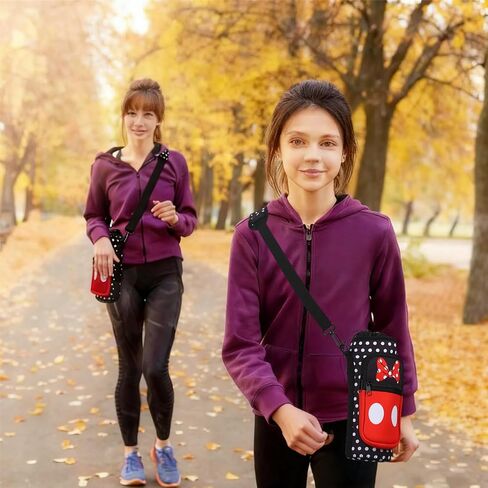 Cute Water Bottle Holder with Strap, Neoprene Insulated Crossbody Sling Bag Carrier with Adjustable Shoulder for 20-32oz Bottles, Phone & Pockets, Perfect for Travel, School & Outdoor Activities in Kuwait