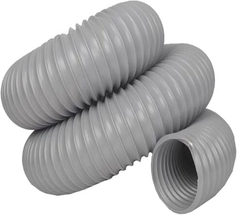 خرطوم مجاري الهواء الرمادي PVC المرن - معزز بأسلاك فولاذية للتهوية وأعمال النجارة والفراغ الصناعي (90 مم/3.5 بوصة) in Kuwait
