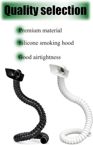 Flexible Fume Extraction Arm, 360° Rotatable Segmented Industrial Fume Extractor Hose with Silicone Smoking Hood for Soldering(Black,2.95 IN_220CM/86.61 IN) in Kuwait