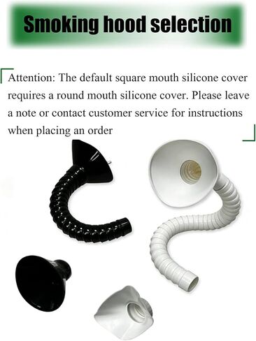 Flexible Fume Extraction Arm, 360° Rotatable Segmented Industrial Fume Extractor Hose with Silicone Smoking Hood for Soldering(Black,2.95 IN_220CM/86.61 IN) in Kuwait