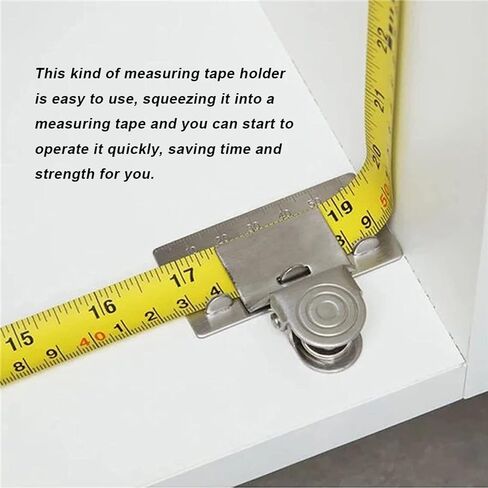 Metal Tape Measure Clip Holder Precision Marking Guide Woodworking Layout Tool Ruler Positioning Clamp Drawing Scribing Measuring Accessory in Kuwait