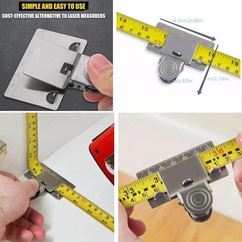 Metal Tape Measure Clip Holder Precision Marking Guide Woodworking Layout Tool Ruler Positioning Clamp Drawing Scribing Measuring Accessory in Kuwait