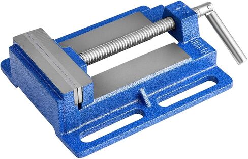 VEVOR Drill Press Vise, 4 Inch Jaw Width, Portable Bench Vise, Slotted Base for Easy Installation, Durable Cast Iron Construction, Workbench Vice, for Woodworking, Metalworking, Drilling, and Cutting in Kuwait