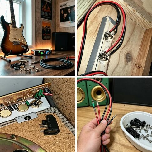 12 Pack Guitar Jack, 1/4" Mono Guitar Output Jack for Optimal Signal, Tone & Lowest Possible Noise for Electronic Guitar,Bass, Amp,Panel Mount, Audio Etc Replacement Input and Output Jack Plate in Kuwait