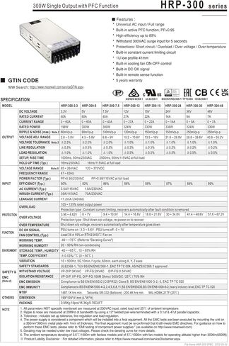 HRP-300 HRP-300-5 HRP-300-12 HRP-300-15 HRP-300-24 HRP-300-36 HRP-300-48 Switching Power Supply(Hrp-300-48v 7a) in Kuwait