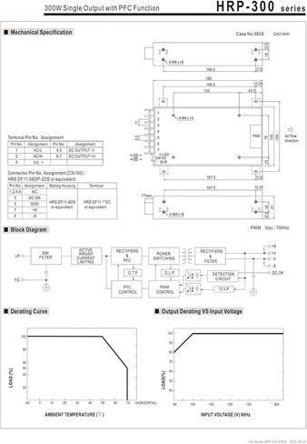 HRP-300 HRP-300-5 HRP-300-12 HRP-300-15 HRP-300-24 HRP-300-36 HRP-300-48 Switching Power Supply(Hrp-300-48v 7a) in Kuwait