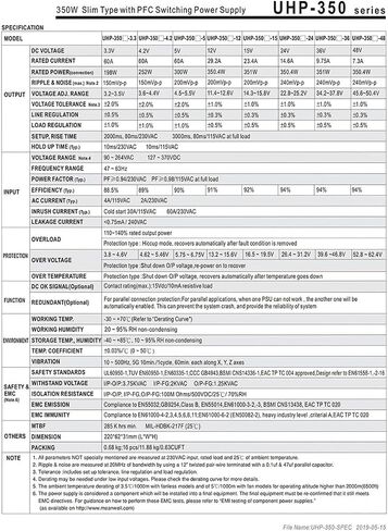 UHP-350-3.3 UHP-350-5 UHP-350-12 UHP-350-15 UHP-350-24 UHP-350-36 UHP-350-48 UHP-35-55 تحويل التيار الكهربائي 4.2V(UHP-350-3.3) in Kuwait