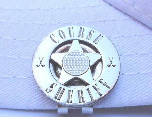 علامة كرة الجولف Course Sheriff - علامة كرة شارة Old West مع مشبك قبعة مغناطيسي - ملحق جولف فريد - هدية رائعة للاعبي الجولف للرجال والنساء in Kuwait