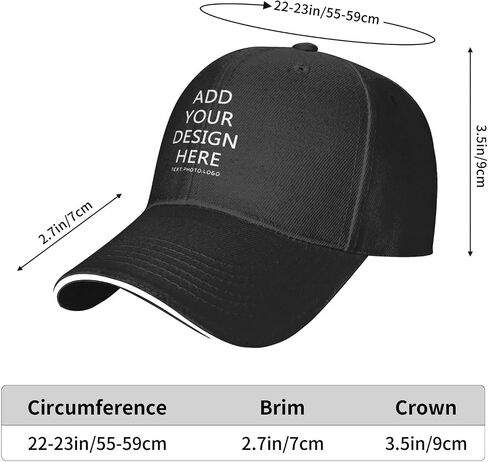 Custom Hat Design Your Own, Personalized Classic Hats for Men Women,Customizable Baseball Cap Dad for Outdoor Adjustable in Kuwait