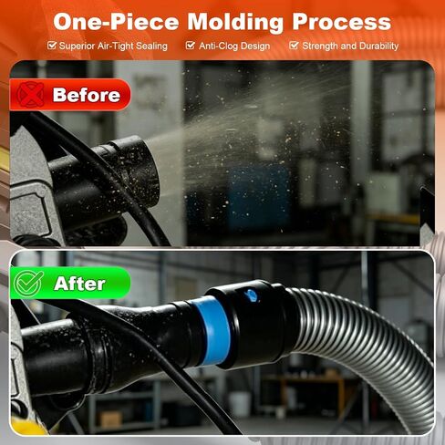 Commercial Dust Collection Hose Kit: 16.4FT Shop Vac Extension TPE Hose With 6 Adapter For Shop&Home Vacuums System - 1.1/2 Inch Hose Compatible with Woodworking Power Tool & Sander in Kuwait