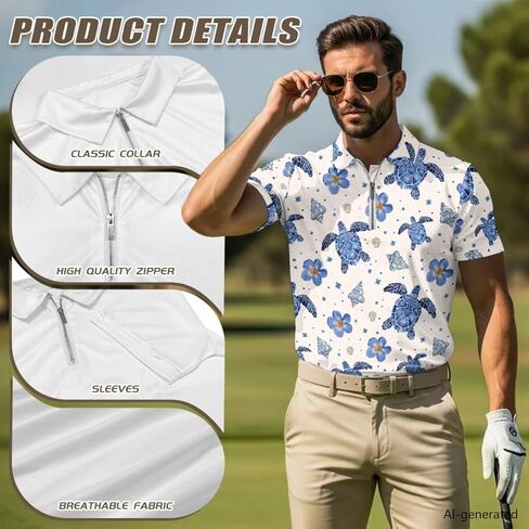 INSTANTARTS Matching Couple Outfits Mens Golf Shirts Short Sleeve Workout Tops and Women's Golf Sleeveless Shirts 1/4 Zip Up in Kuwait